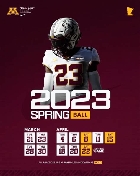 Minnesota Football's 2023 spring practice schedule