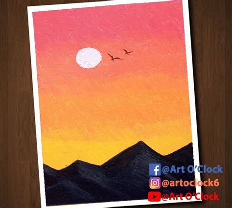 Sunset Oil Pastel Drawing | Oil pastel drawings easy, Soft pastels ...