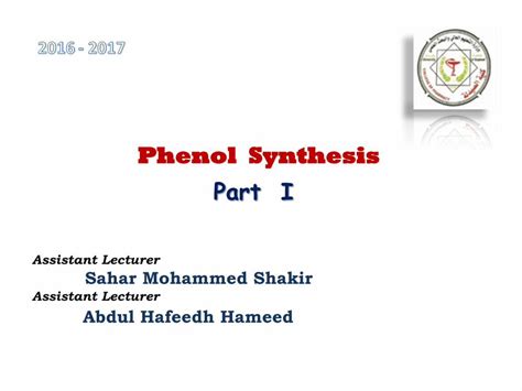 (PDF) Phenol Synthesis Part I - copharm.uobaghdad.edu.iq - DOKUMEN.TIPS