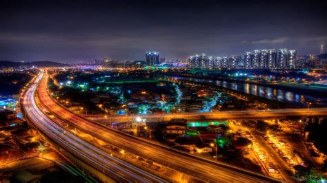 road, Highway, Night, City, Cityscape Wallpapers HD / Desktop and ...