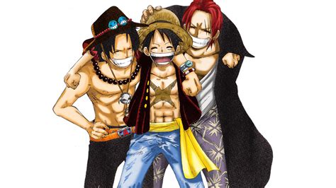 Download One Piece Desktop Luffy Shanks Ace Wallpaper | Wallpapers.com