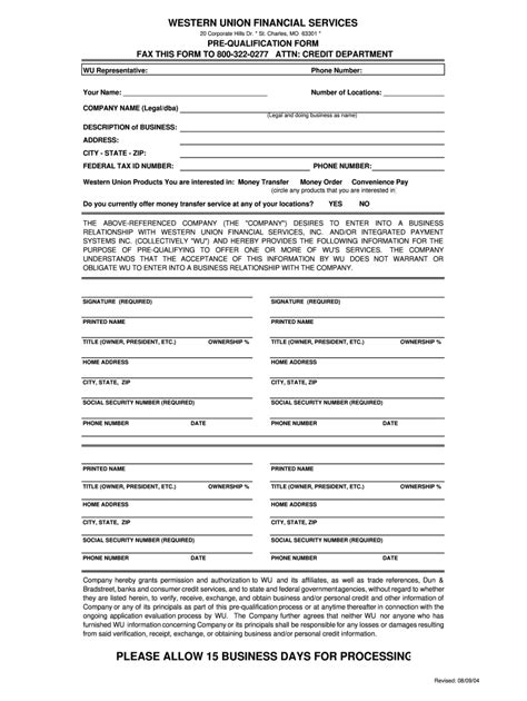 Western Union Application 2004-2024 Form - Fill Out and Sign Printable ...