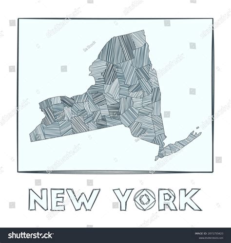 Sketch Map New York Grayscale Hand Stock Vector (Royalty Free ...