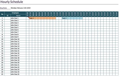 Hourly Weekly Calendar Template – Printable Template Calendar