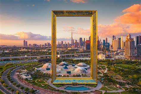 Aerial view of Dubai Frame, Downtown | High-Quality Stock Photos ...