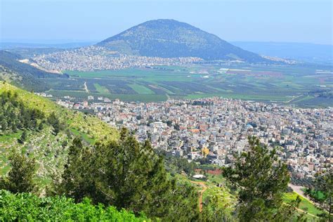 Jezreel Valley, biblical Mount Tabor and the Arab villages, Galilee ...