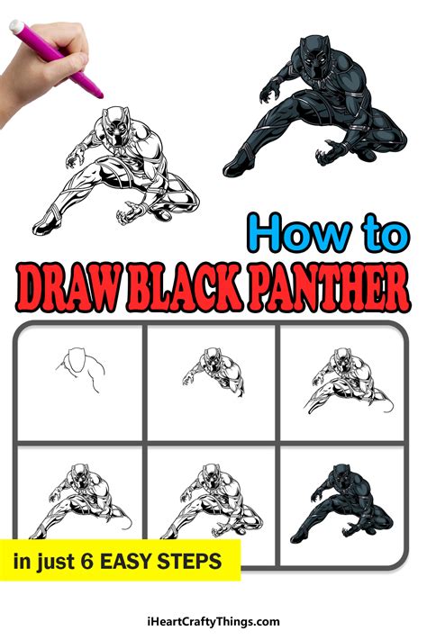 Black Panther Drawing - How To Draw Black Panther Step By Step