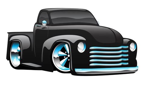 Hot Rod Pickup Truck Cartoon ilustración vectorial 372852 Vector en ...