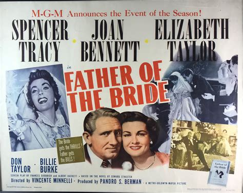 FATHER OF THE BRIDE, Original Elizabeth Taylor Marriage Movie Poster ...