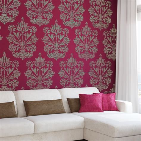 Large Wall Stencil Damask Allover Stencil Heather for Easy DIY Decor