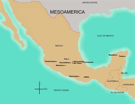 Labeled Ancient Mesoamerica Map