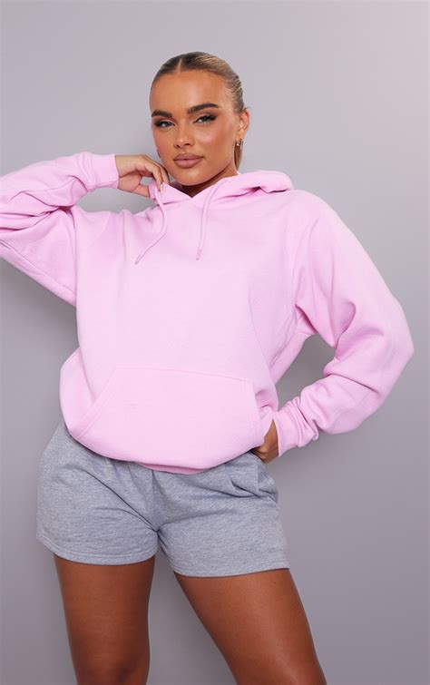 Baby Pink Oversized Fit Sweat Hoodie | Tops | PrettyLittleThing IRE