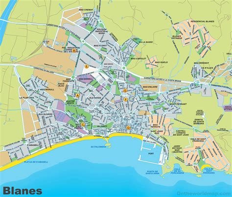 Blanes tourist map - Ontheworldmap.com