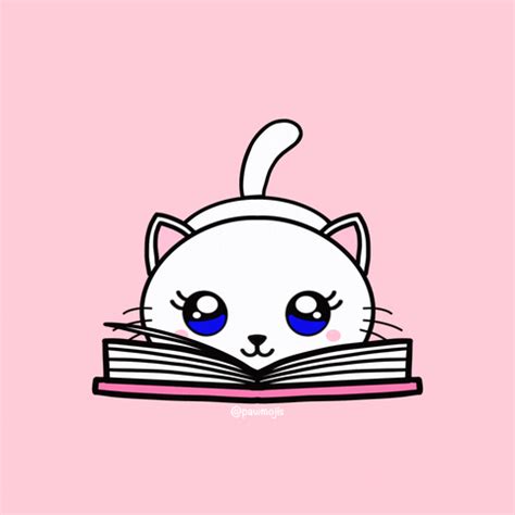 Magazine Reading Cartoon Cat GIF | GIFDB.com