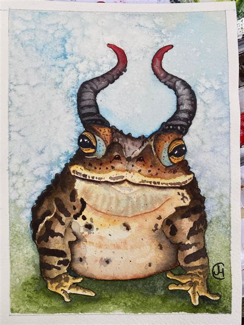 ORIGINAL fantasy Toad painting, whimsical frog art, magical frog and ...