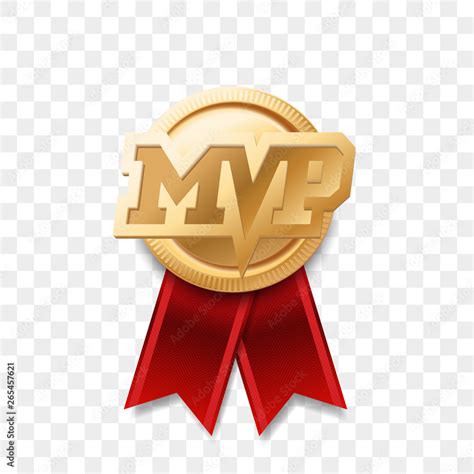 MVP gold medal award. Vector most valuable player trophy logo vector de ...