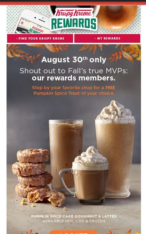 Krispy Kreme: FREE Pumpkin Spice Donut or Latte!