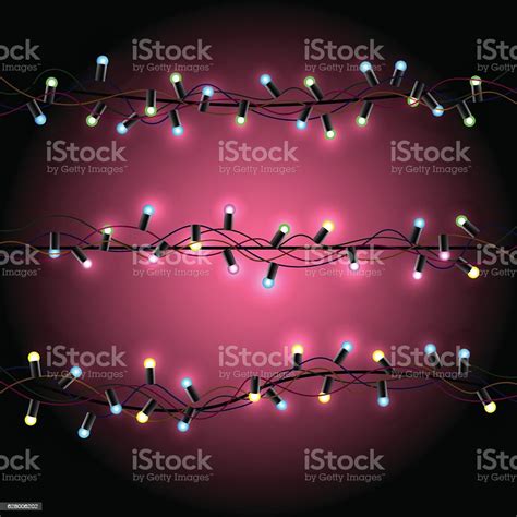 Glowing Christmas Lights Pink Background Stock Illustration - Download ...