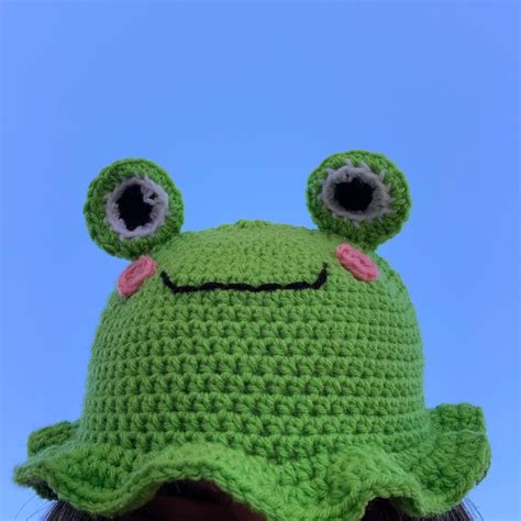 Handmade Crochet Frog Bucket Hat | Etsy