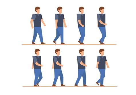 Man walk cycle vectors 127189 Vector Art at Vecteezy