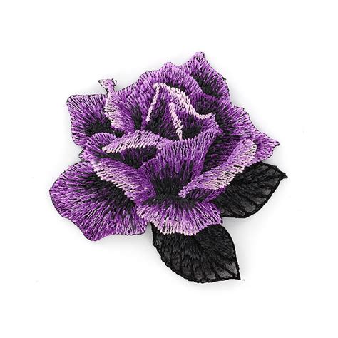 Flower iron on patch - purple - Ma Petite Mercerie