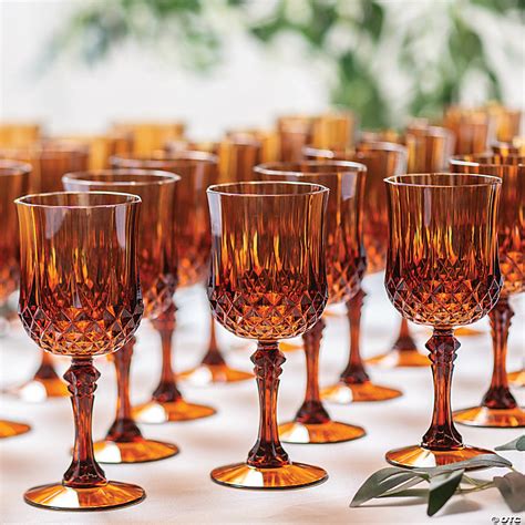 Bulk Amber Patterned Wine Glasses-48 Pc. | Oriental Trading