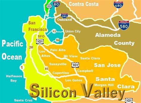 Silicon valley location map - Map of silicon valley location ...