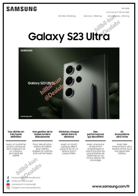 Samsung Galaxy S23 Ultra specs sheet leaks in full - Top Tech News