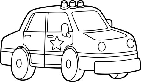 Police Car Coloring Page Isolated for Kids 5163326 Vector Art at Vecteezy