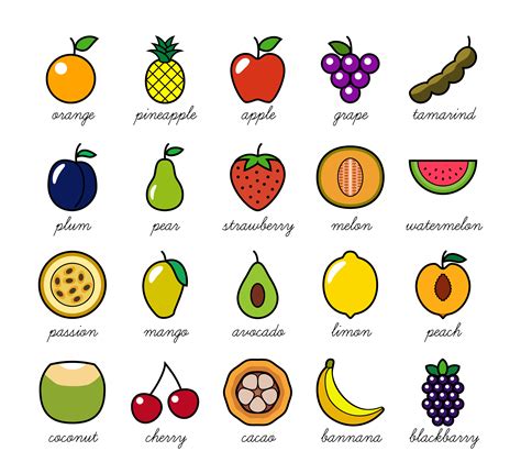 Colorful simple fruit drawing. Perfect for children's illustration and ...