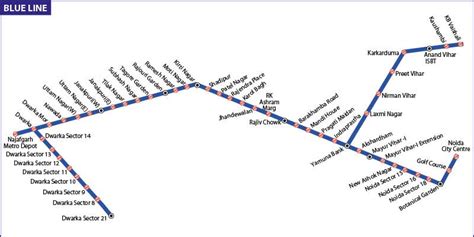 Metro Blue Line Map Delhi - South Carolina Map