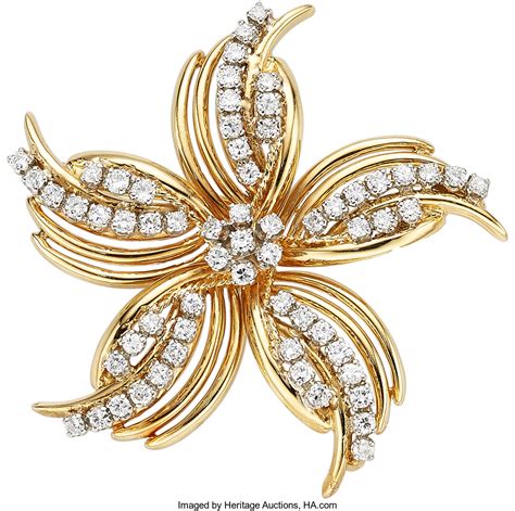 Diamond, Gold Brooch. ... Estate Jewelry Brooches - Pins | Lot #55507 ...