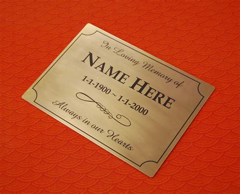 Custom Brass Memorial Plaque - Outdoor Brushed Brass - CustomPlaques.com.au