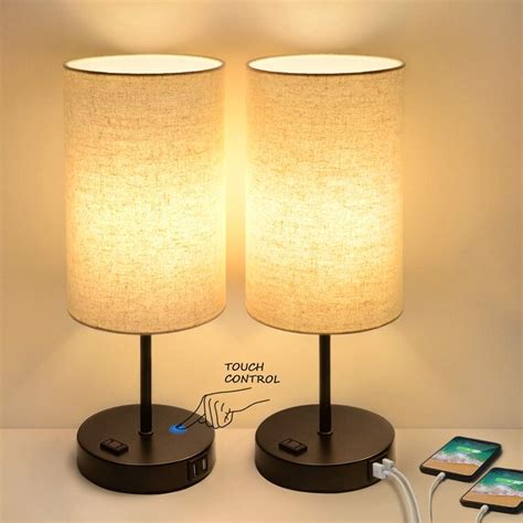 Latitude Run® Set Of 2 Touch Control 3-Way Dimmable Table Lamp With 2 ...