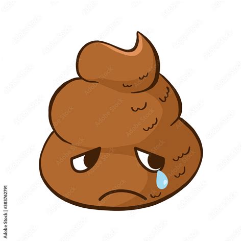 Vector cute sad poop emoji. Stock Vector | Adobe Stock