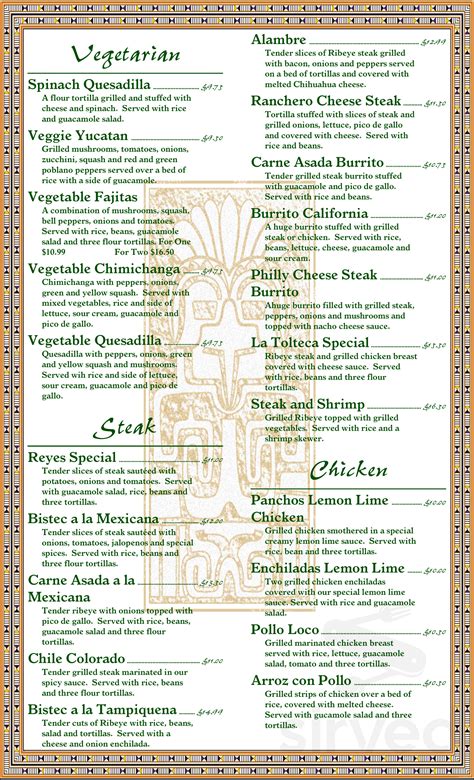 La Cantina menu in Hancock, Michigan, USA