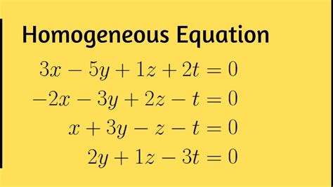 System of Linear Homogenous equation - YouTube