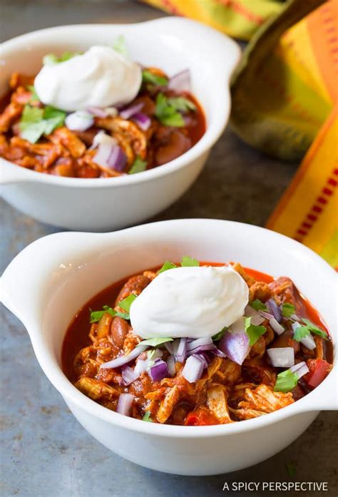 Crockpot Chicken Chili (with Roasted Red Peppers) - A Spicy Perspective