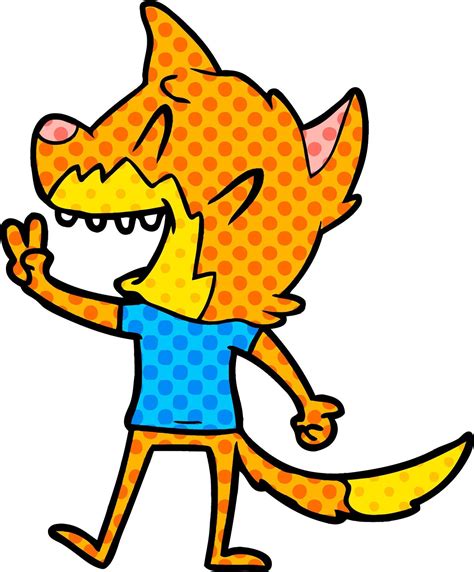 laughing fox cartoon 12404624 Vector Art at Vecteezy