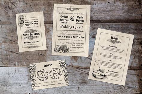 Wedding Set Medieval Dungeons and Dragons PRINTABLE DIGITAL | Etsy ...