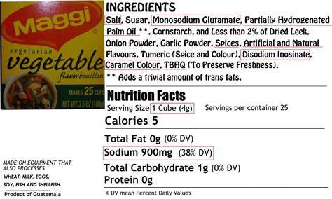 The Health-Nut Corner: Food Label Detective: Maggi Vegetarian Bouillon