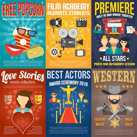 Free Vector | Movie Poster Set