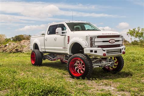 Extravagant Custom White Lifted Ford F-250 Super Duty on Unique Rims ...