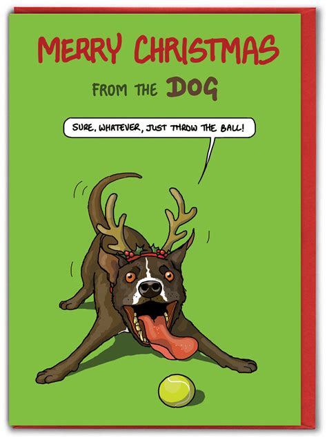 Funny Christmas Card From The Dog Rude Pet Lover Cheeky Merry Xmas ...