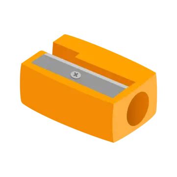 Pencil Sharpener In Orange Color Vector, Pencil Sharpener, Stationery ...