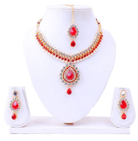 Buy Red diamond necklace-sets Online