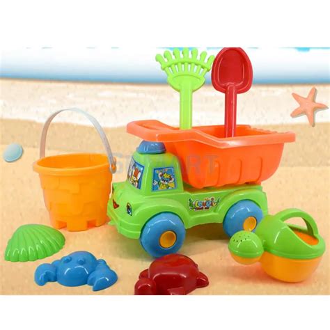 8 Pieces Kids Beach Sand Toys Set Sandbox Toys with Car Bucket Rake ...