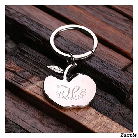 Customized Steel Key Chain – Long Stem Apple | Keychain, Personalized ...