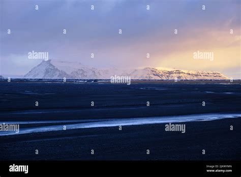 View from Ring Road Southern Iceland in winter Stock Photo - Alamy