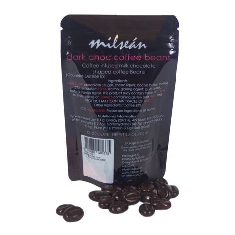 Dark Chocolate Coffee Beans 80g – Milsean